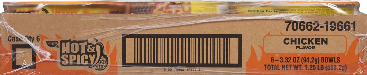 slide 4 of 9, Nissin Hot & Spicy Chicken Flavor Ramen Noodle Soup 6 - 3.32 oz Bowls, 6 ct