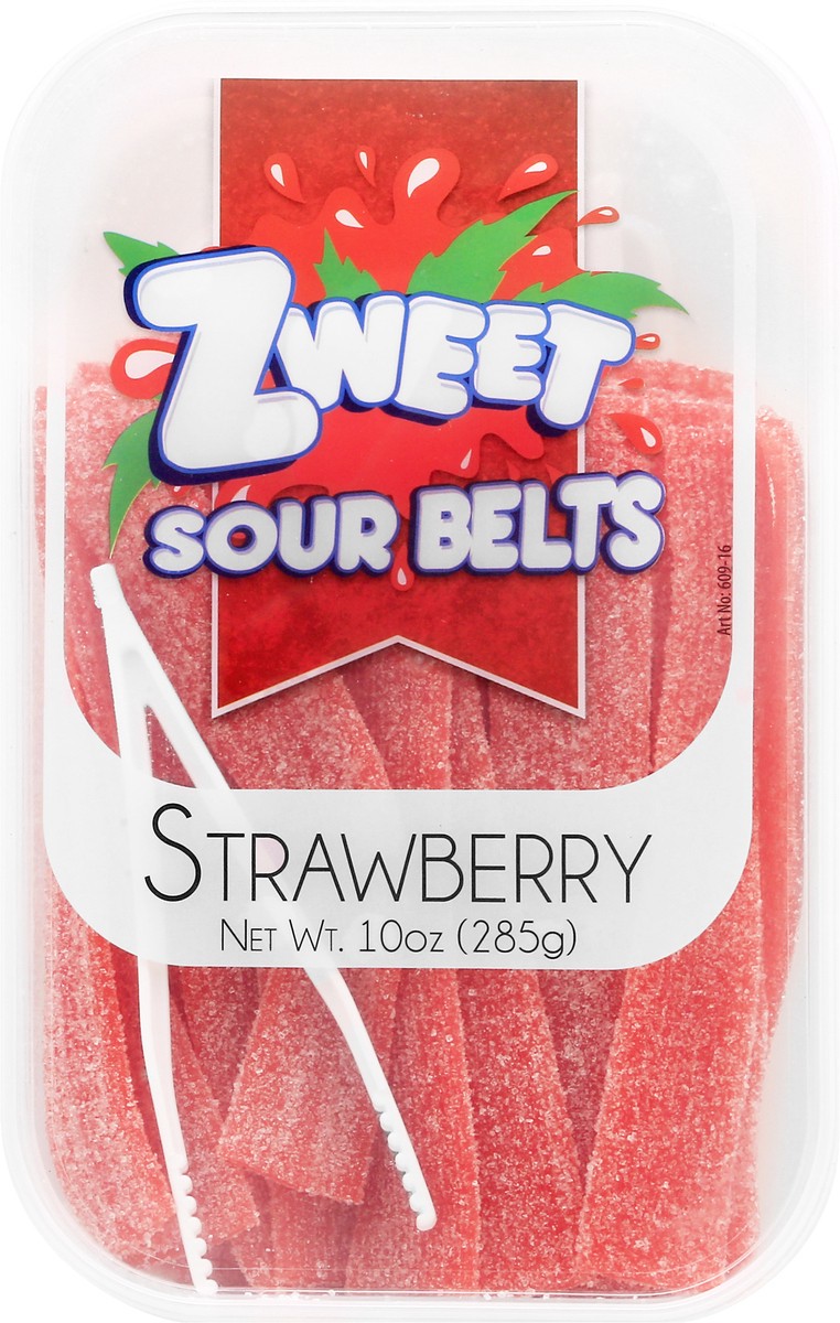 slide 1 of 9, Zweet Belts Sour Strawberry, 10 oz