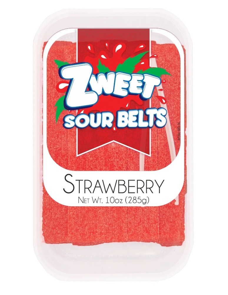slide 1 of 1, Zweet Sour Belts Strawberry Tray, 10 oz