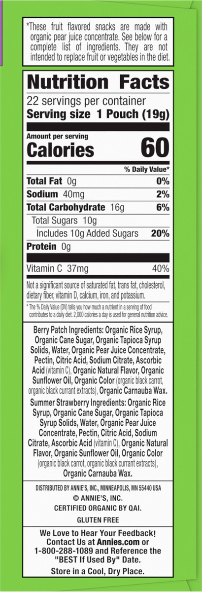 slide 7 of 13, Annie's Organic Bunny Fruit Snacks, Variety Pack, Gluten Free, 22 ct, 15.4 oz, 22 ct; 15.4 oz