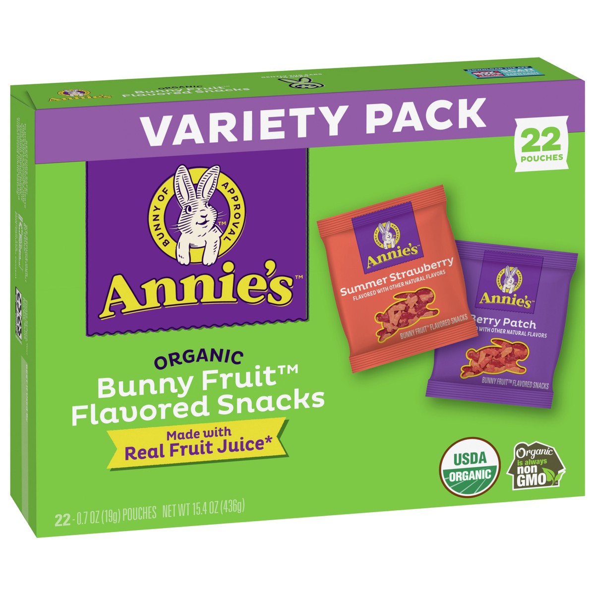 slide 11 of 13, Annie's Organic Bunny Fruit Snacks, Variety Pack, Gluten Free, 22 ct, 15.4 oz, 22 ct; 15.4 oz