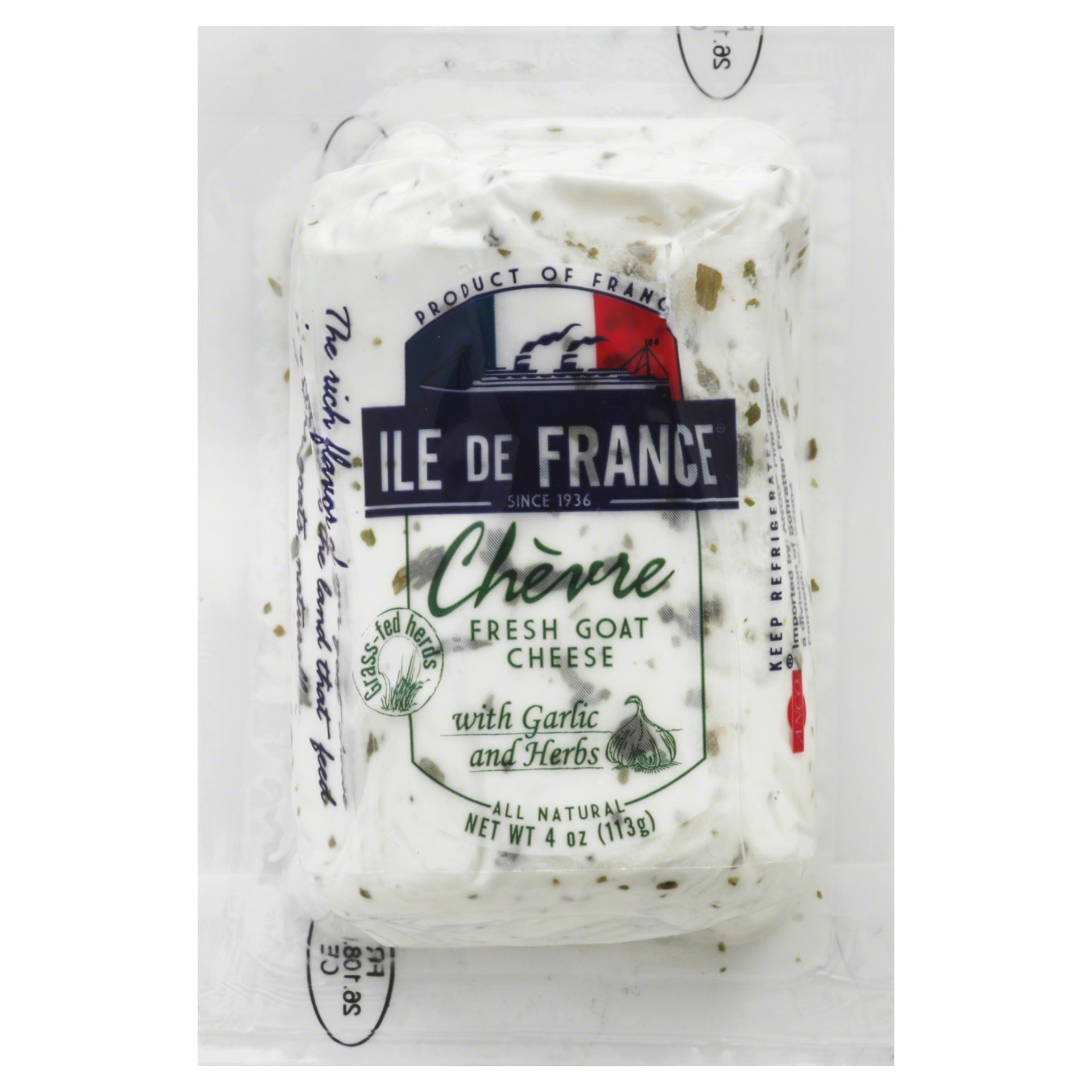 slide 1 of 1, Ile de France Irish Goat Cheese with Four Peppercorns, 4 oz