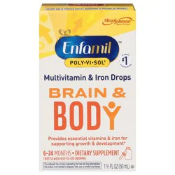 Enfamil Poly-Vi-Sol 6-24 Months Brain & Body Multivitamin & Iron Drops 1.66 fl oz