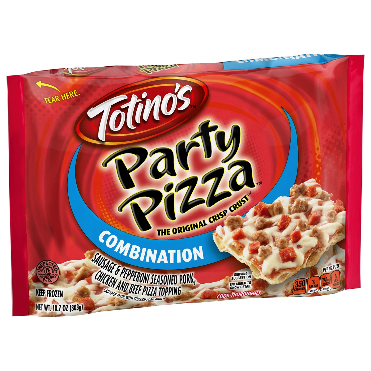 slide 2 of 11, Totino's Party Pizza, Combination,(frozen), 10.7 oz