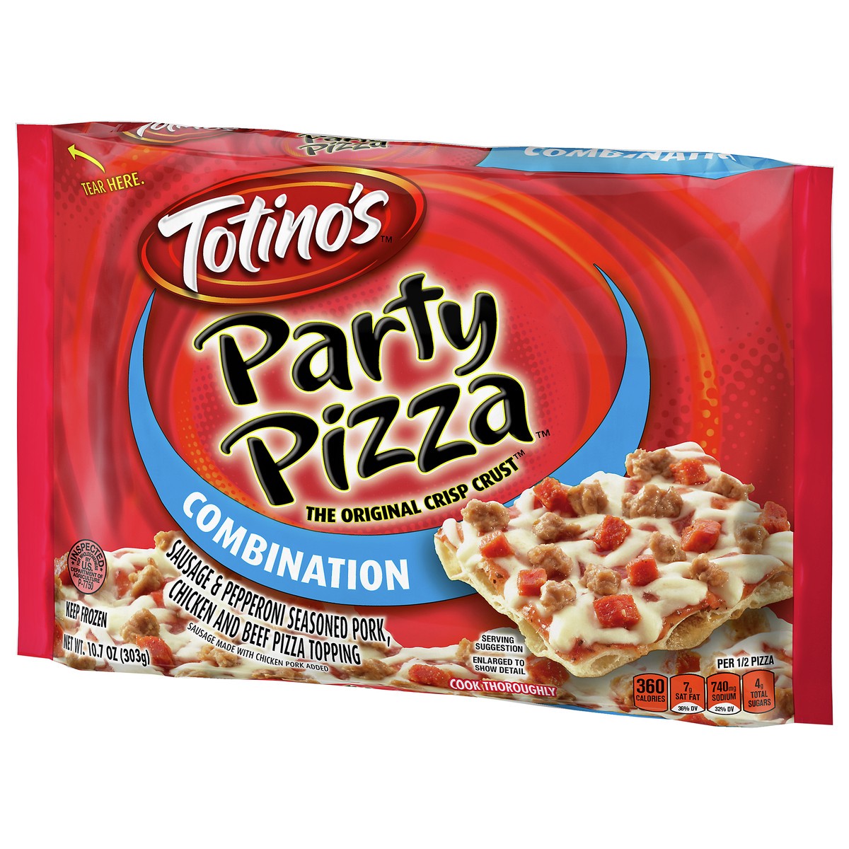 slide 3 of 9, Totino's Combination Party Frozen Pizza - 10.4oz, 10.4 oz