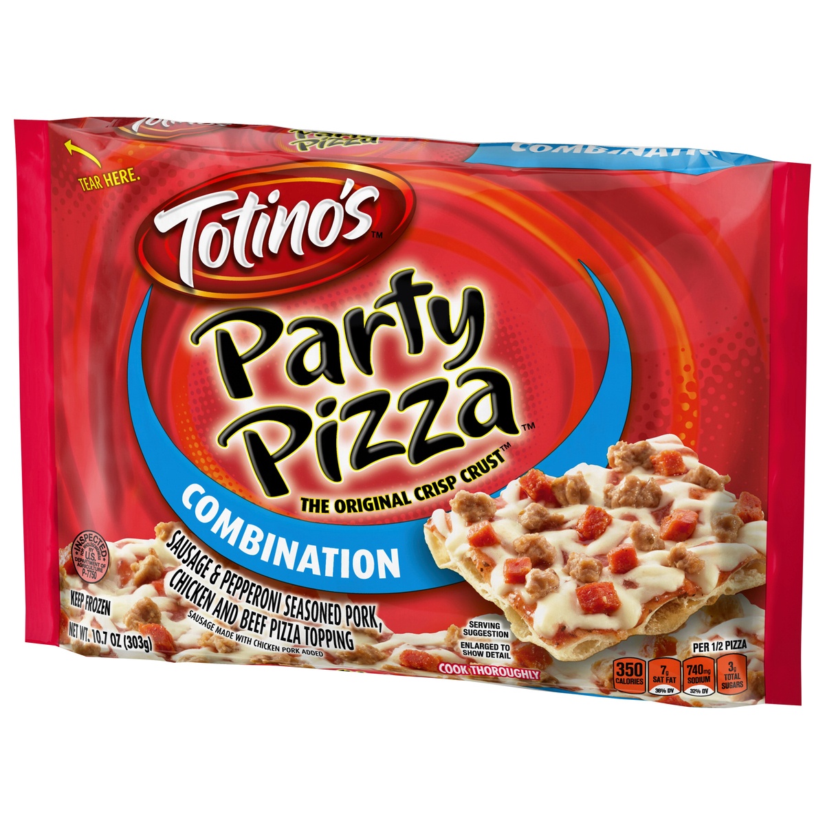 slide 3 of 11, Totino's Party Pizza, Combination,(frozen), 10.7 oz