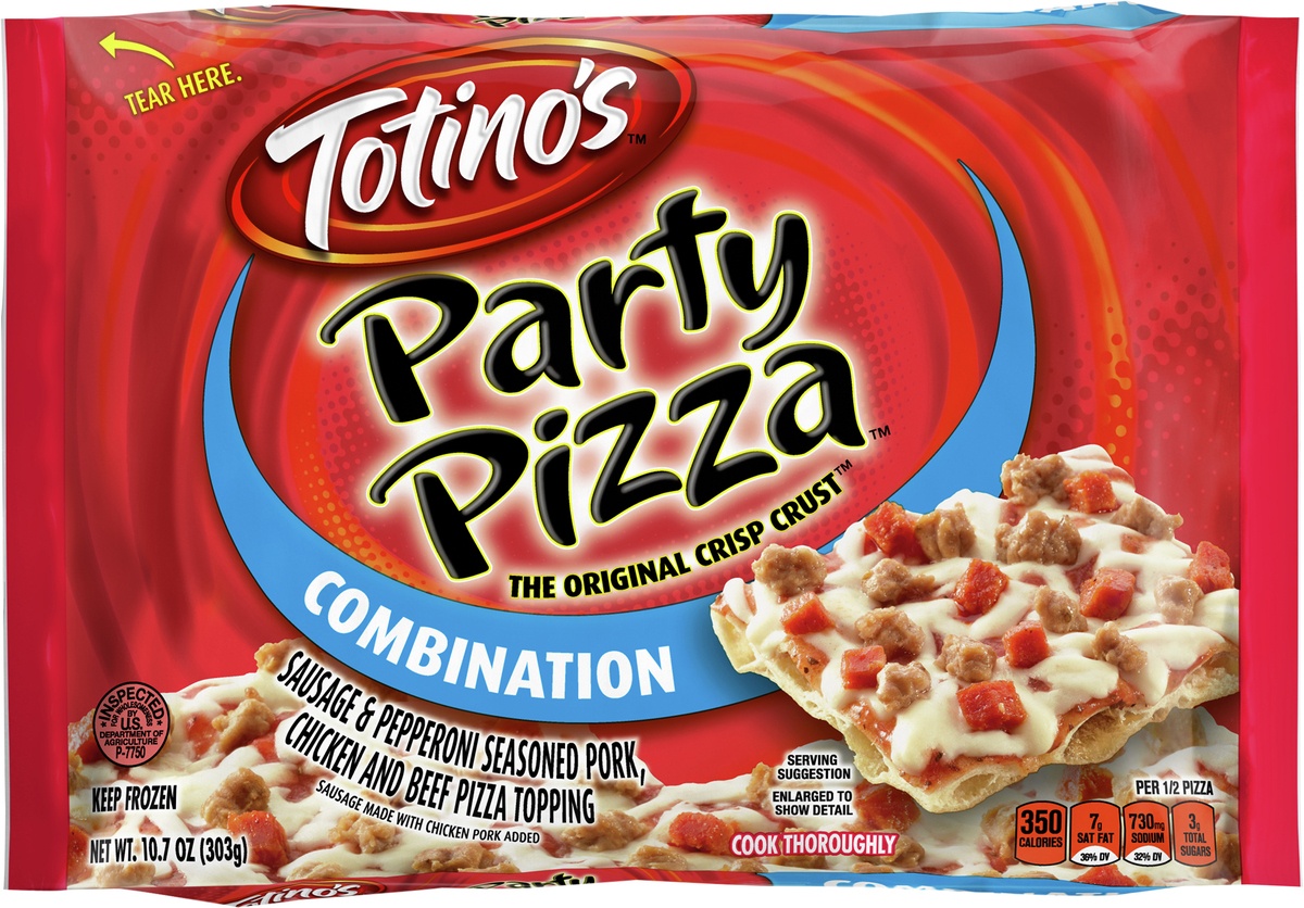 slide 9 of 11, Totino's Party Pizza, Combination, Frozen Snacks, 10.7 oz, 1 ct, 10.7 oz