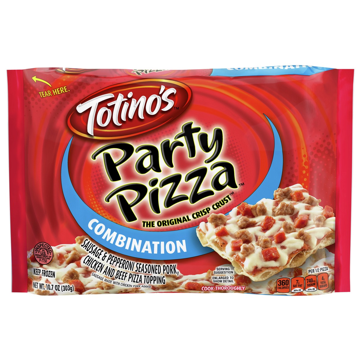 slide 1 of 9, Totino's Combination Party Frozen Pizza - 10.4oz, 10.4 oz