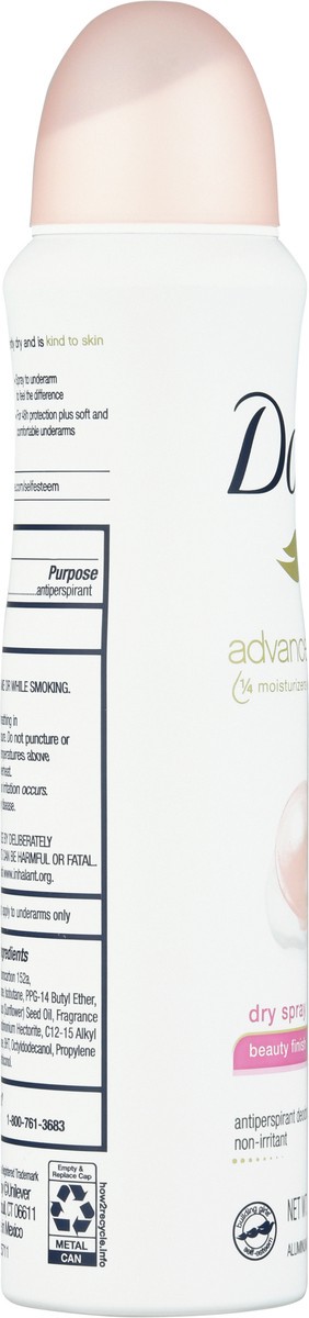 slide 9 of 9, Dove Advanced Care 48-Hour Antiperspirant & Deodorant Dry Spray, Beauty Finish, 3.8 Oz, 3.8 oz