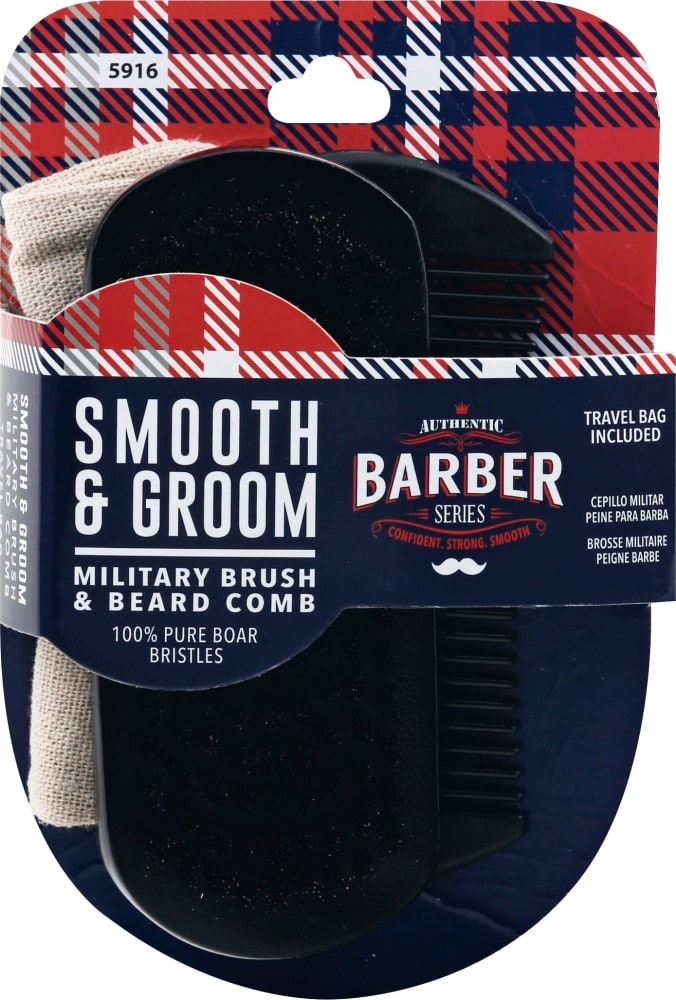 slide 1 of 1, WavEnforcer Barber Smooth & Groom Brush & Beard Comb, 3 ct