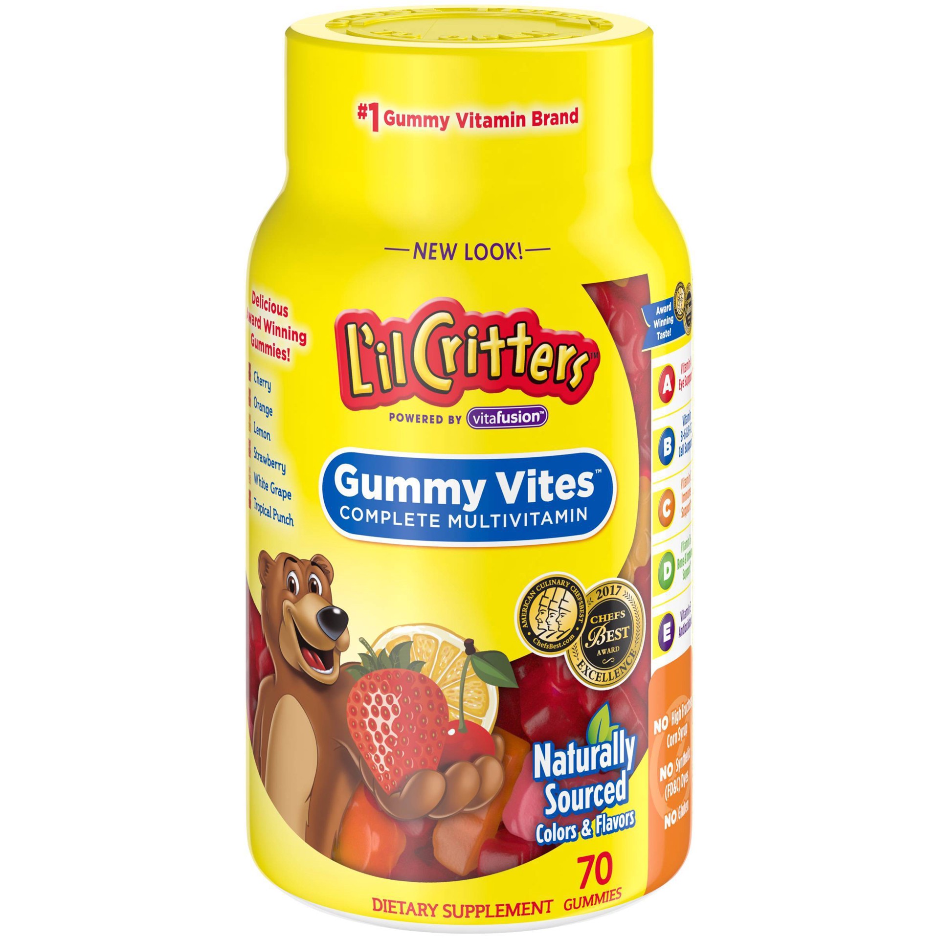 slide 1 of 4, L'il Critters Multi-Vitamin Dietary Supplement Gummies, 70 ct