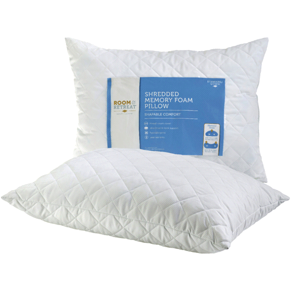 slide 1 of 1, Room & Retreat Shredded Memory Foam Pillow, Standard/Queen, s/q