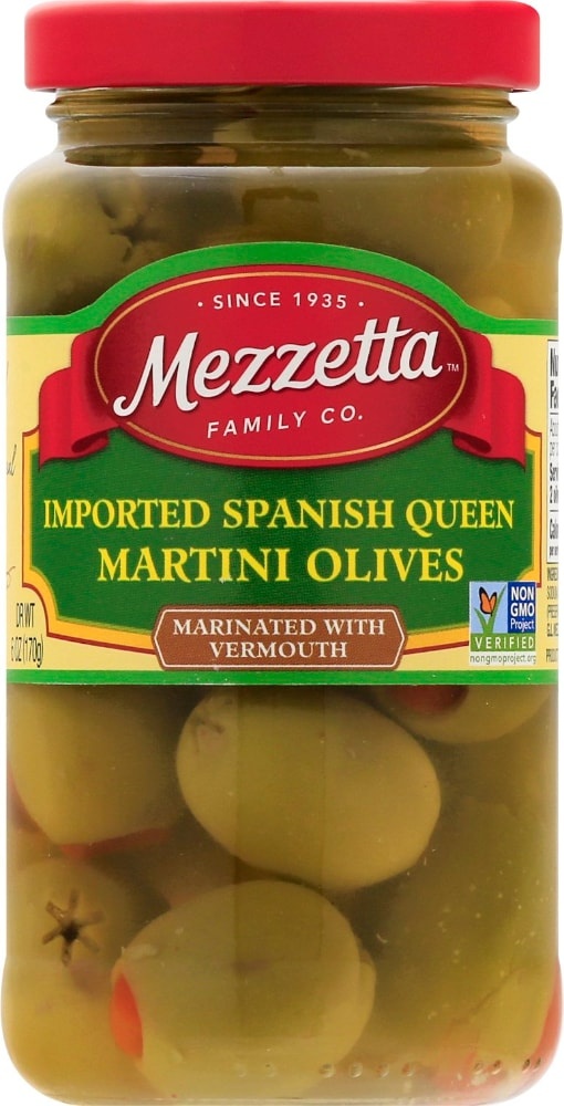 slide 1 of 1, Mezzetta Imported Spanish Queen Martini Olives, 6 oz