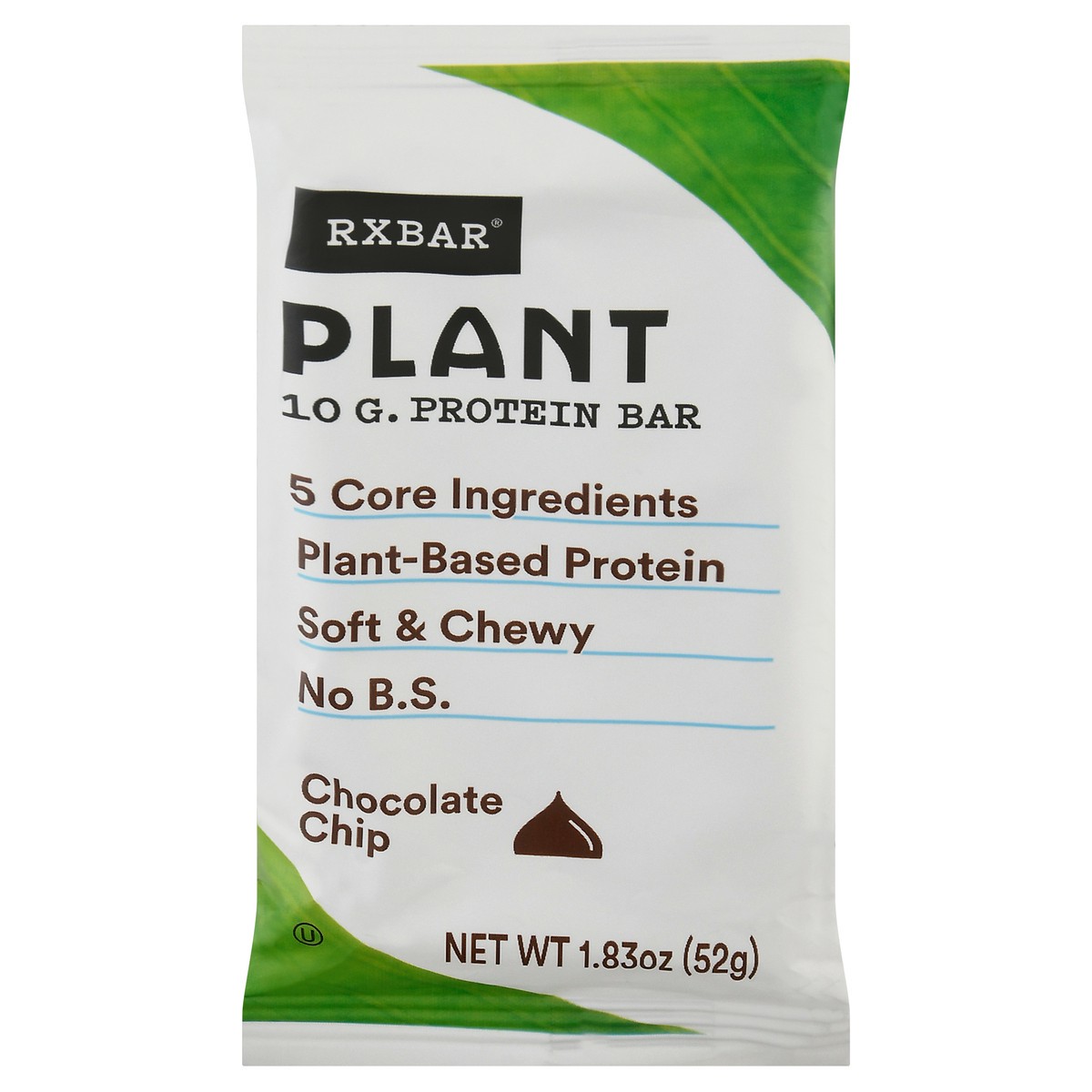 slide 1 of 9, RXBAR Plant Protein Bar, Chocolate Chip, 1.83 oz, 1.83 oz