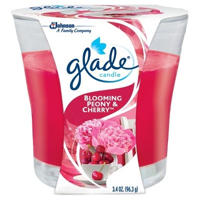 slide 1 of 2, Glade Jar Candle Air Freshener Blooming Peony And Cherry, 3.8 oz