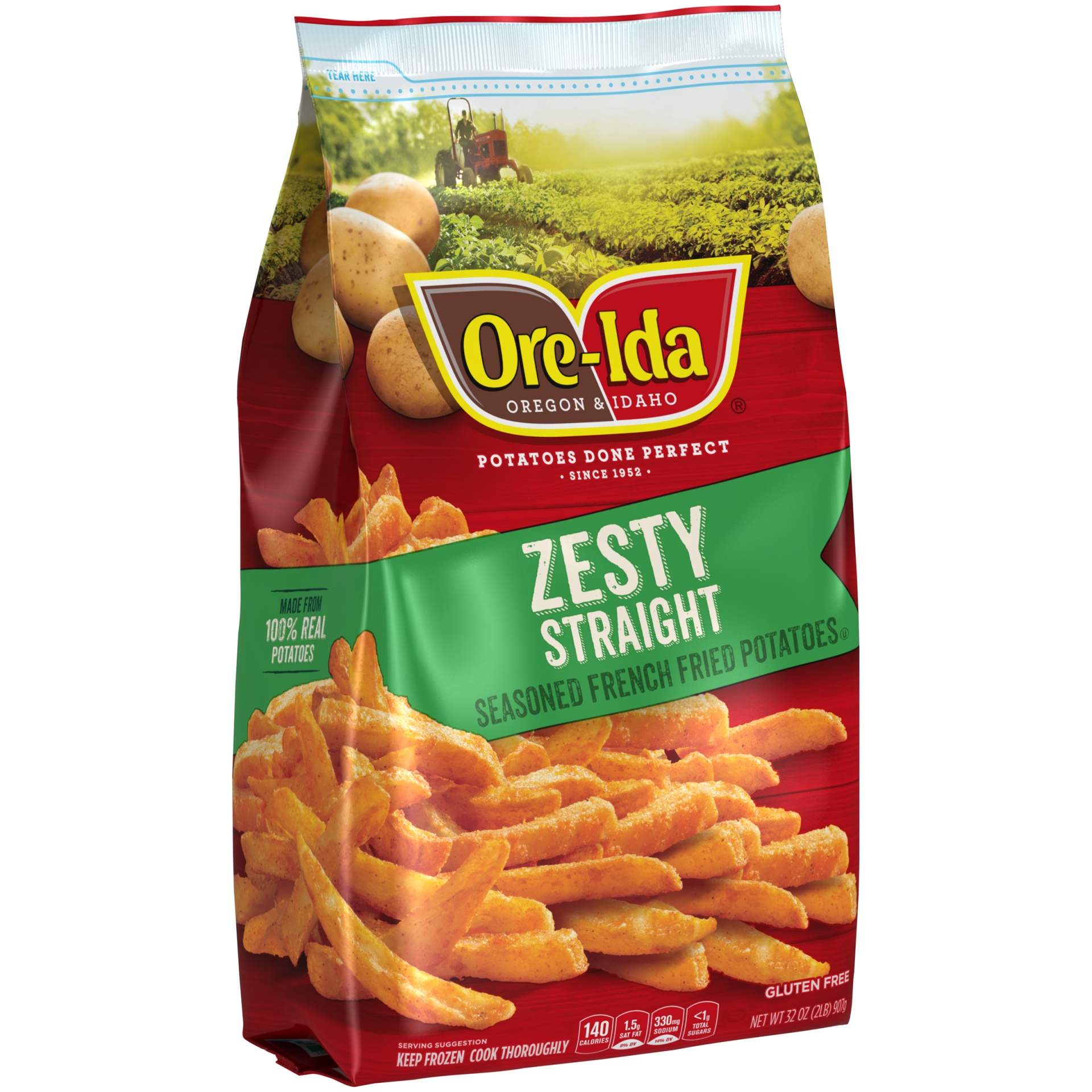 Ore-Ida Zesty Straight Seasoned French Fries Fried Frozen Potatoes 32 ...