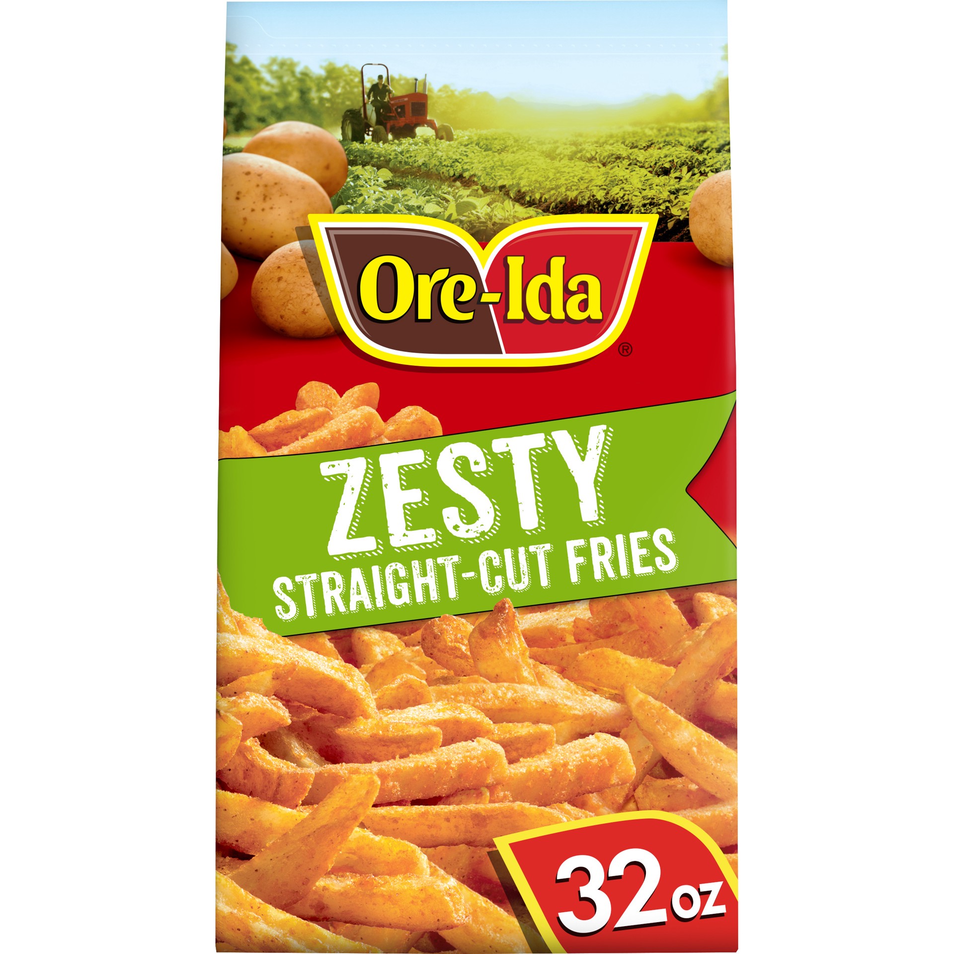 slide 1 of 5, Ore-Ida Zesty Straight-Cut Seasoned French Fried Potatoes, 32 oz Bag, 32 oz