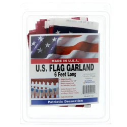 Seasonal Designs Flag Garland 6 ft