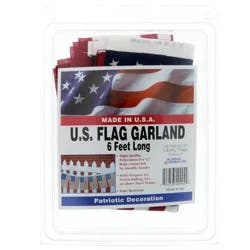 Seasonal Designs Flag Garland 6 ft