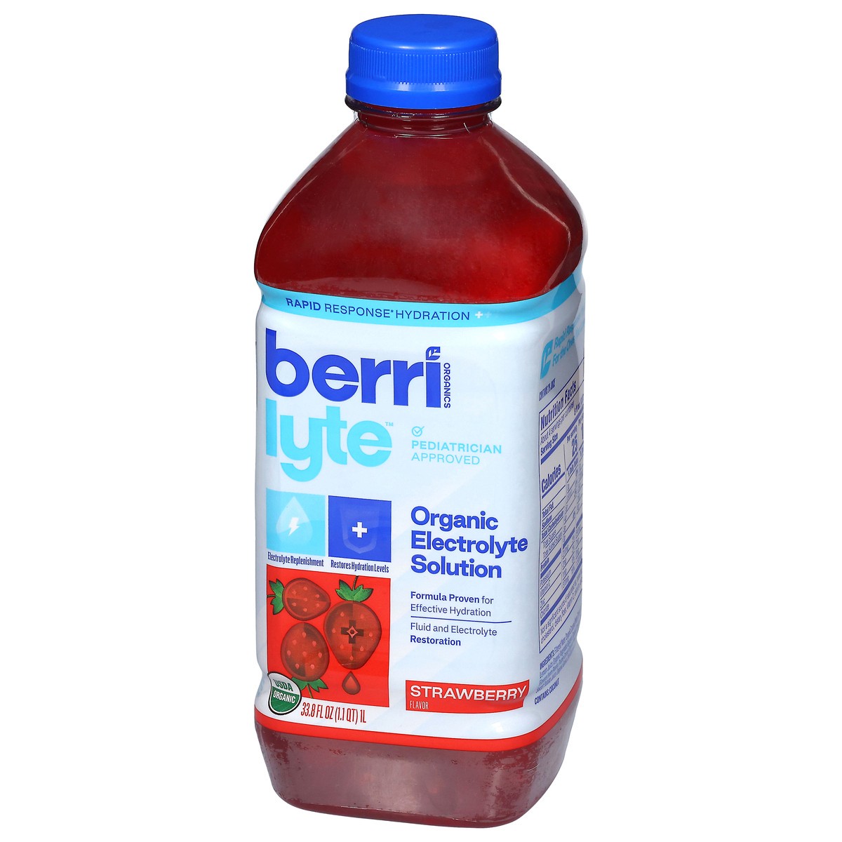 slide 4 of 4, Berri Lyte Strawberry Organic Electrolyte Solution 33.8 fl oz, 33.8 fl oz