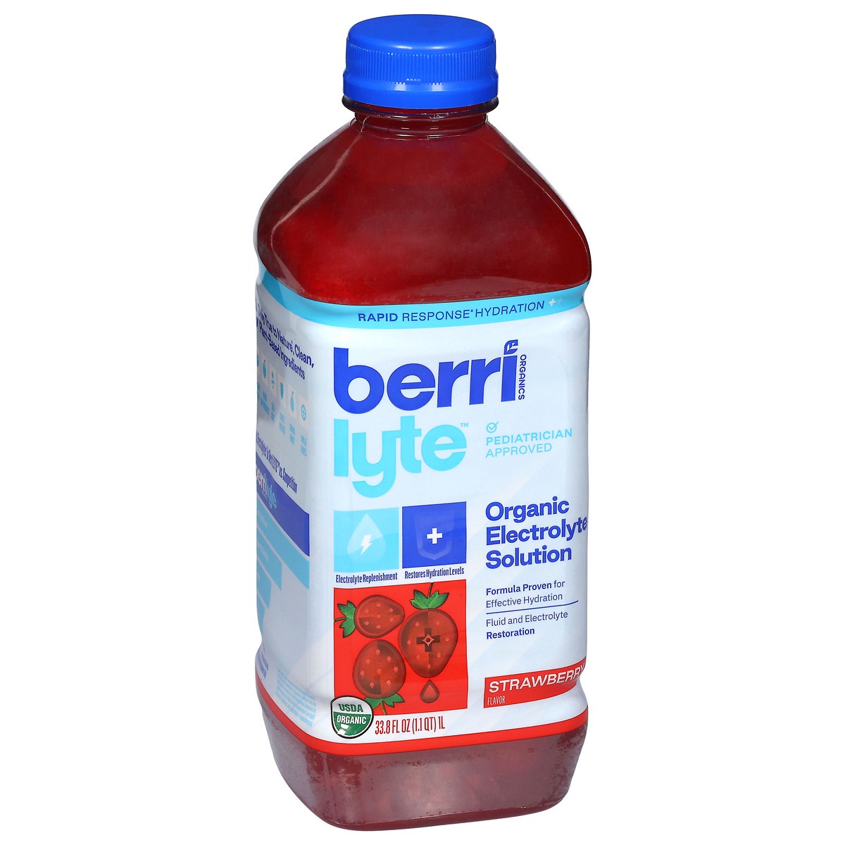 slide 3 of 4, Berri Lyte Strawberry Organic Electrolyte Solution 33.8 fl oz, 33.8 fl oz
