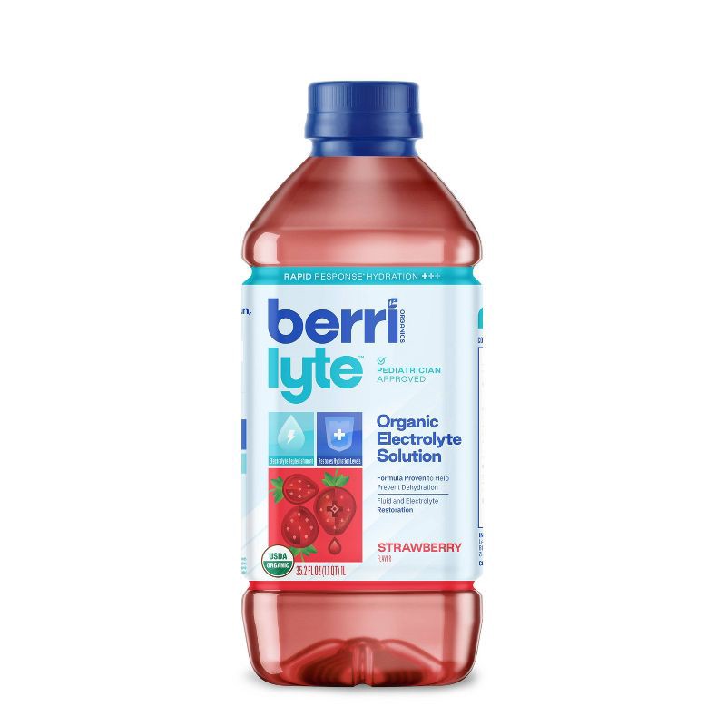 slide 1 of 1, Berri Lyte Organic Plant-Based Electrolyte Drink Solution - Strawberry - 33.81 fl oz, 33.81 fl oz
