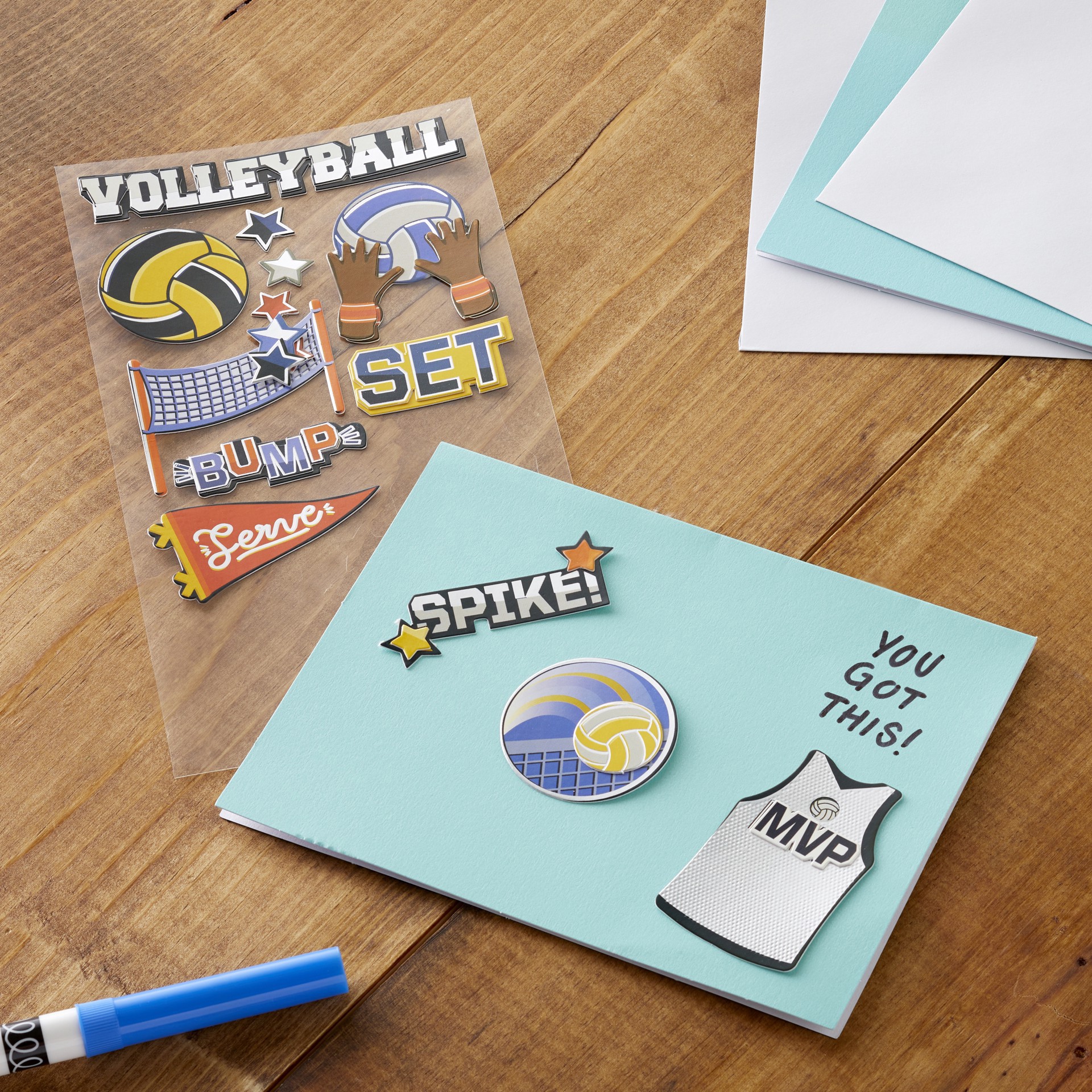 slide 3 of 5, Volleyball Stickers By Recollections, 3.75 in x 6.75 in