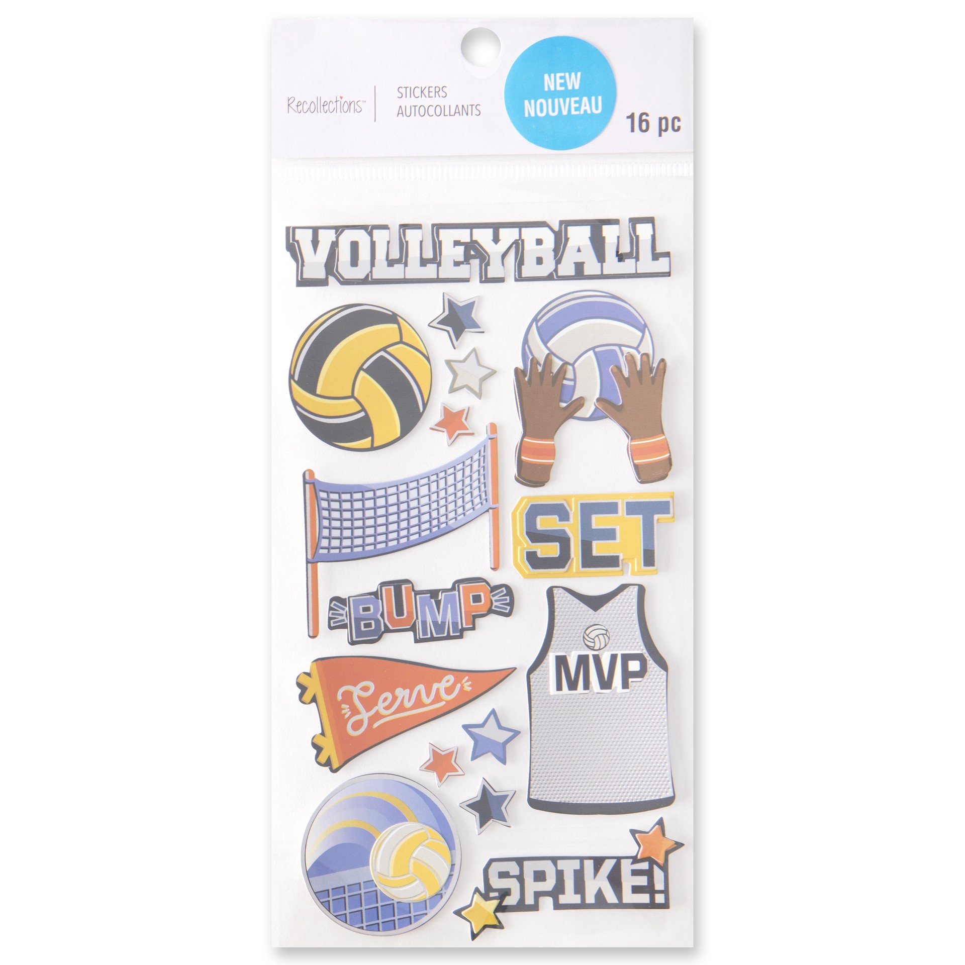 slide 2 of 5, Volleyball Stickers By Recollections, 3.75 in x 6.75 in