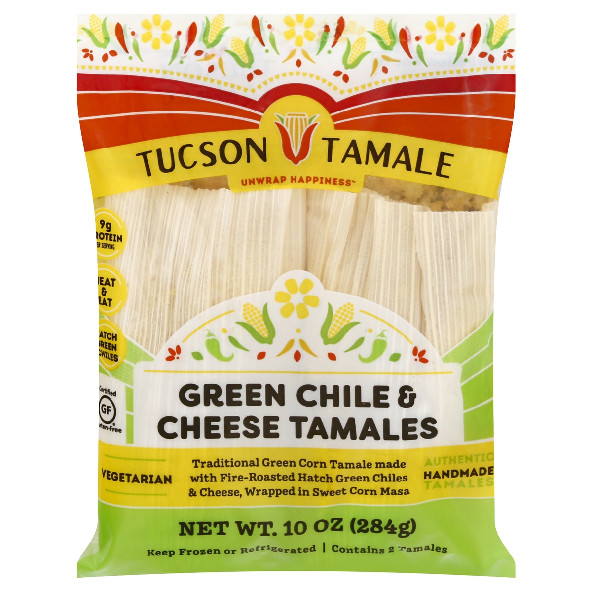 slide 1 of 1, Tucson Tamale Green Chile & Cheese Tamales 2 ea, 2 ct; 10 oz