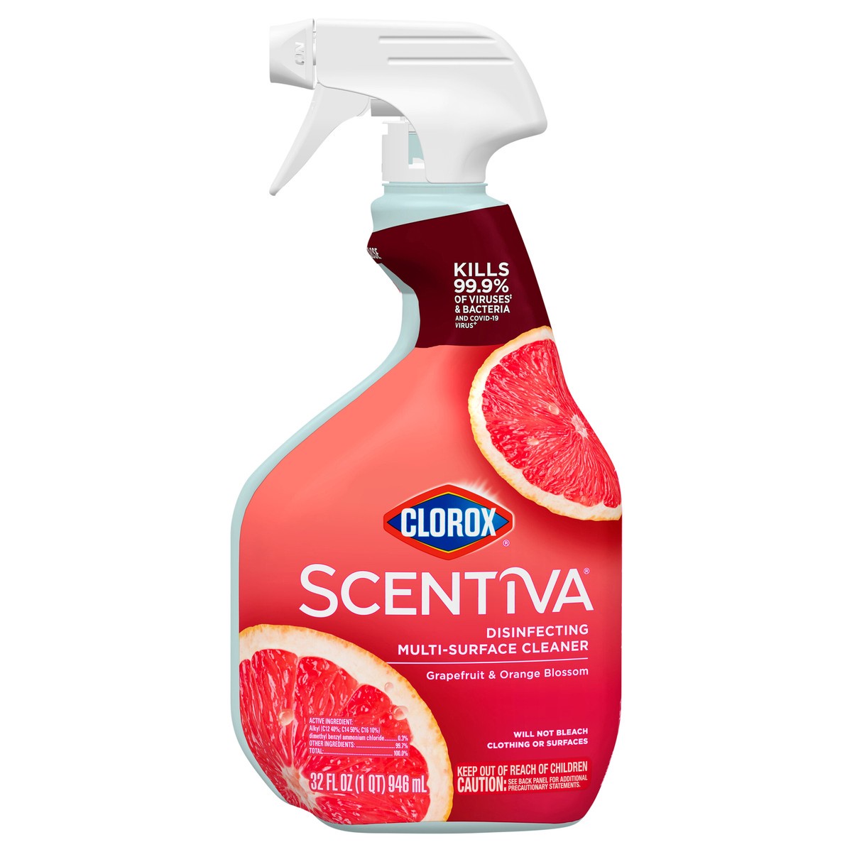 slide 1 of 5, Clorox Scentiva Tahitian Grapefruit Splash Disinfecting Multi Surface Cleaner, 32 fl oz
