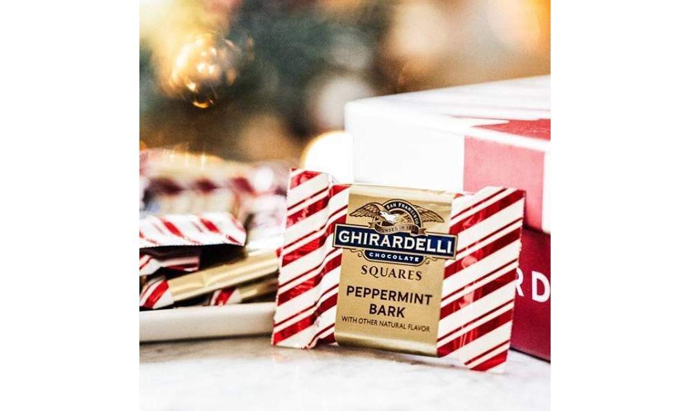 slide 4 of 4, Ghirardelli Holiday Chocolate Squares Gift Box - Peppermint Bark, 4.1 oz