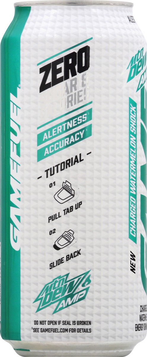slide 5 of 8, Mountain Dew Game Fuel Zero Calorie Energy Drink Watermelon Flavored - 16 oz, 1 ct