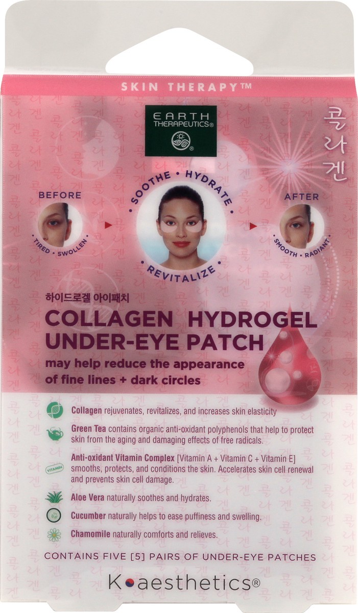 slide 1 of 11, Earth Therapeutics Collagen Hydrogel Under-Eye Patch, 5 ct