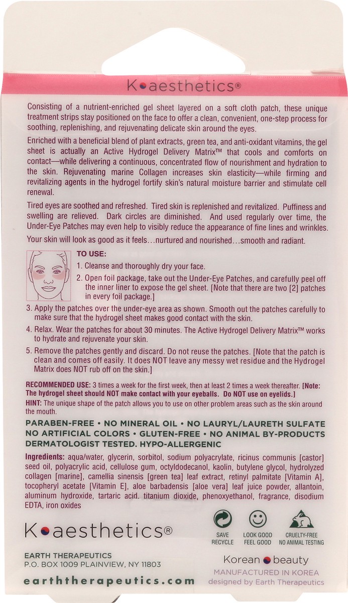 slide 7 of 11, Earth Therapeutics Collagen Hydrogel Under-Eye Patch, 5 ct