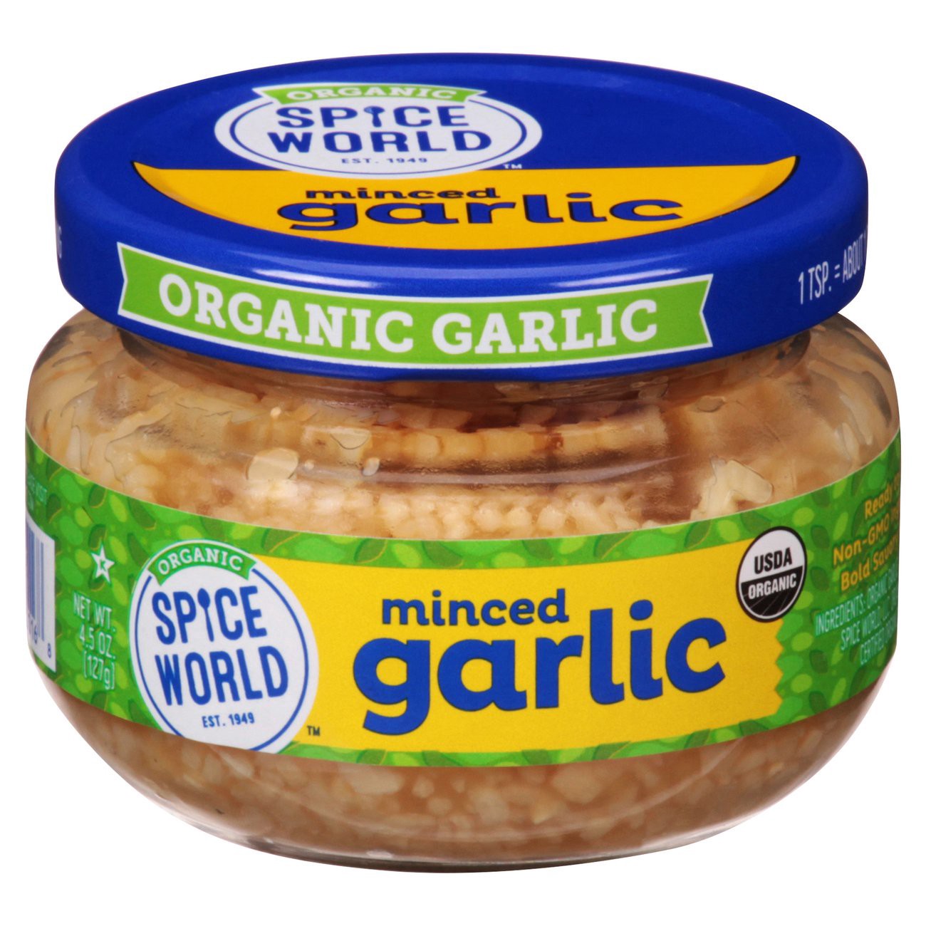 slide 1 of 1, Spice World Organic Minced Garlic, 4.5 oz