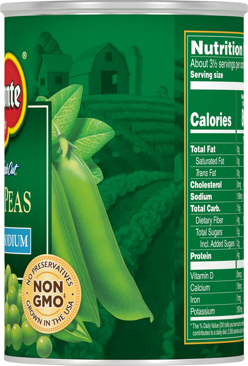 slide 2 of 6, Del Monte Fresh Cut Low Sodium Sweet Peas, 15 oz