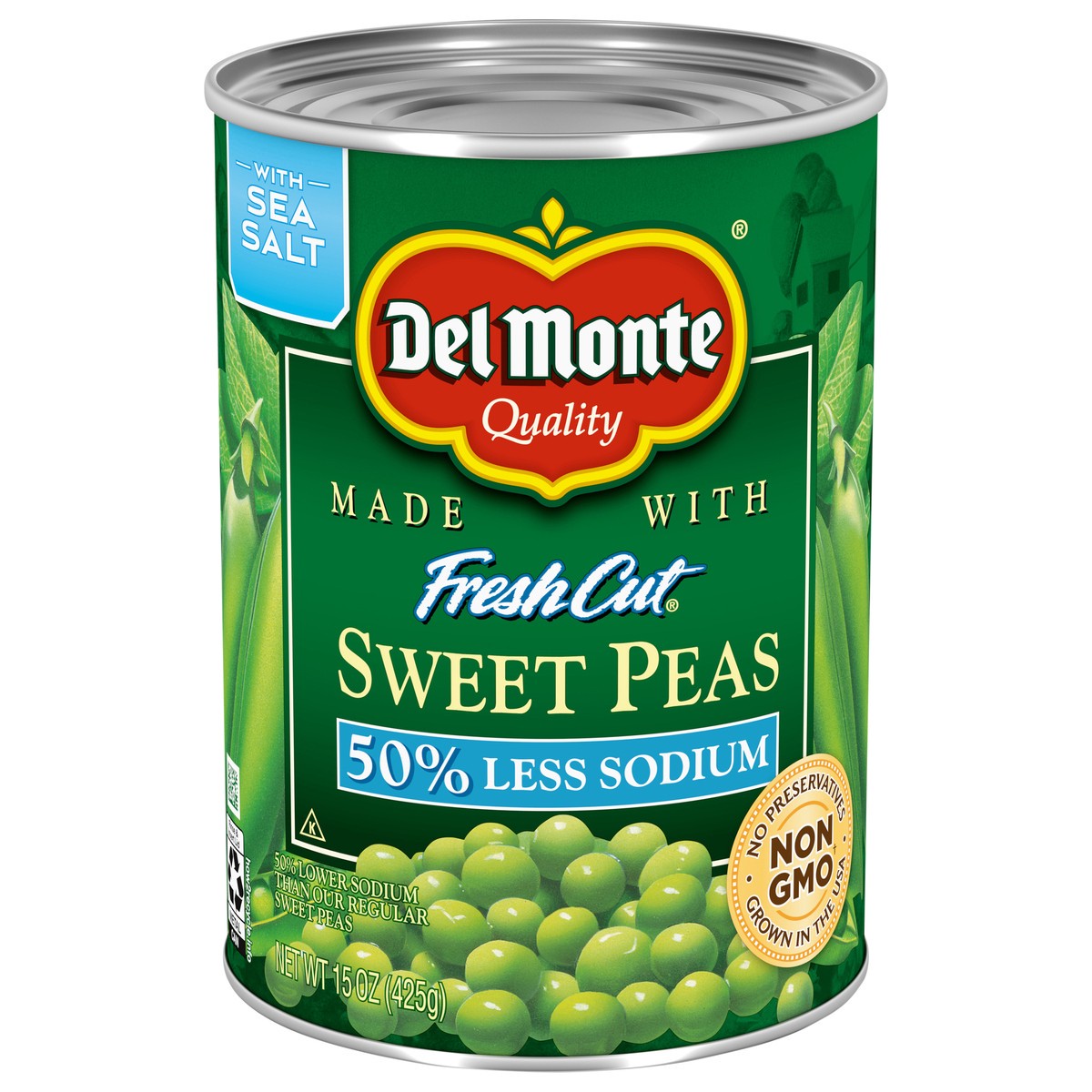 slide 1 of 6, Del Monte Low Sodium Sweet Peas, 15 oz Can, 15 oz