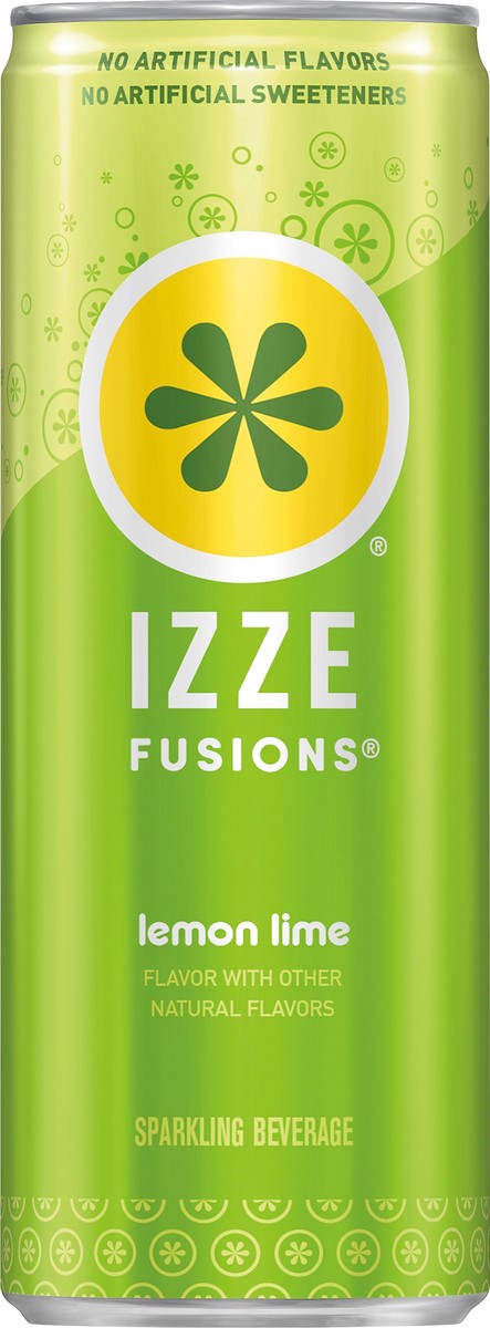 slide 5 of 5, Izze Fusions Lemon Lime Sparkling Beverage 12 Fluid Ounce Aluminum Can - 12 oz, 12 oz