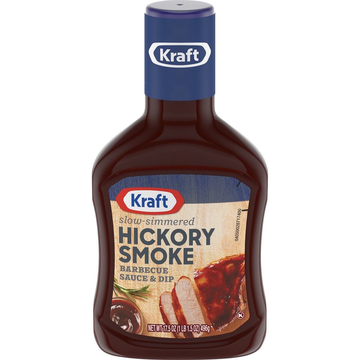 slide 1 of 9, Kraft Hickory Smoke Slow-Simmered Barbecue BBQ Sauce, 17.5 oz Bottle, 17.5 oz