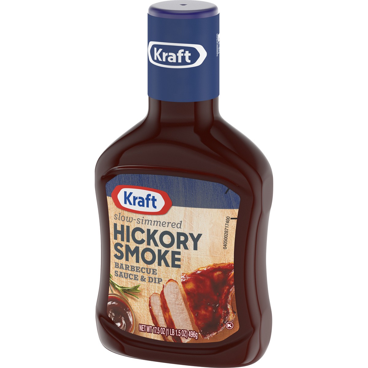 slide 3 of 9, Kraft Hickory Smoke Slow-Simmered Barbecue BBQ Sauce, 17.5 oz Bottle, 17.5 oz