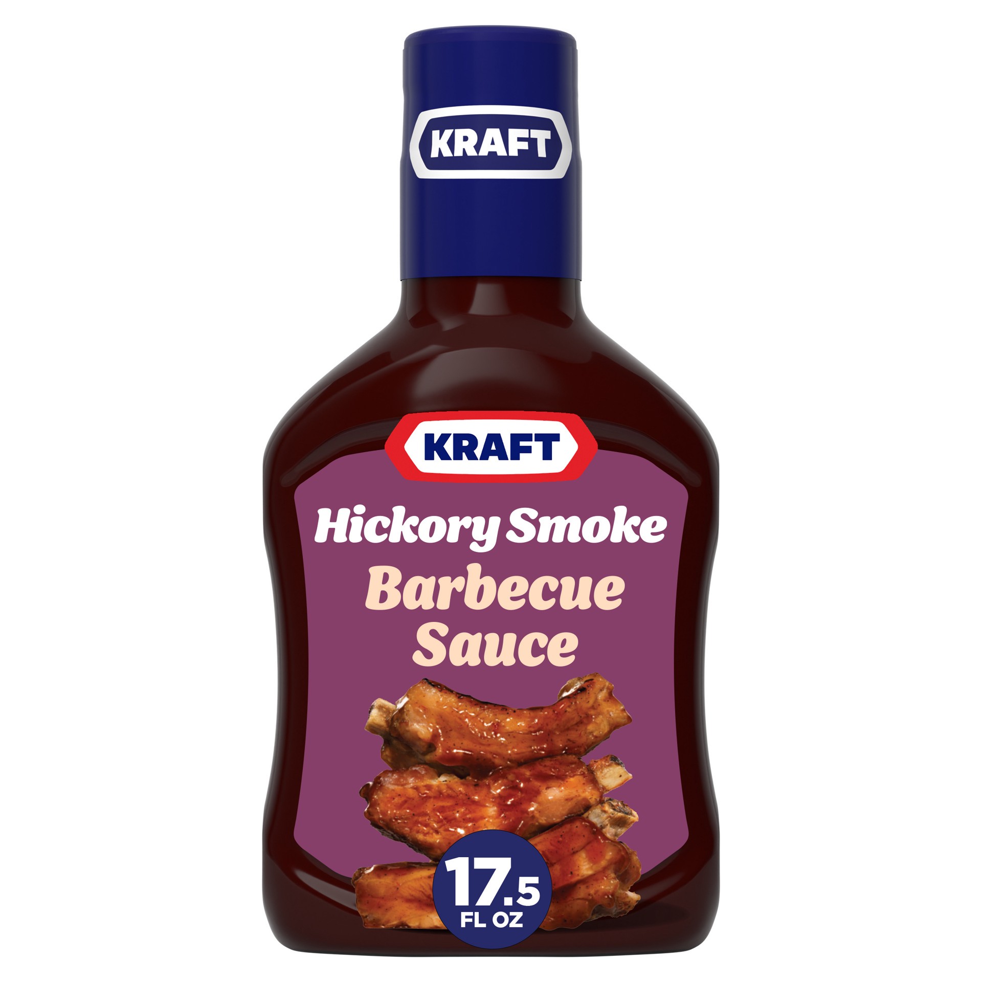 slide 1 of 9, Kraft Hickory Smoke Slow-Simmered Barbecue BBQ Sauce, 17.5 oz Bottle, 17.5 oz