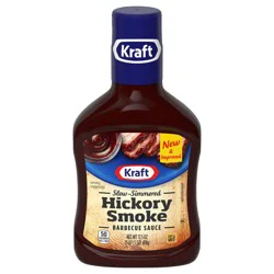 Kraft Hickory Smoke Slow-Simmered Barbecue BBQ Sauce, 17.5 oz Bottle