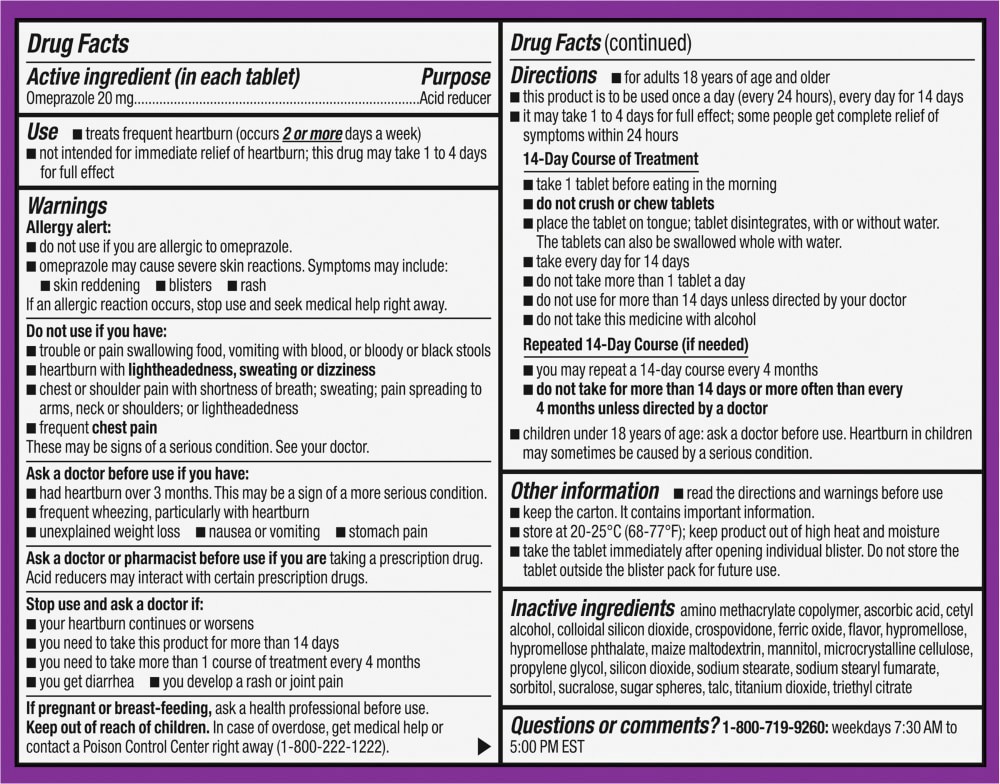 slide 5 of 6, Kroger Omeprazole Strawberry Flavor Acid Reducer Tablets 20Mg, 42 ct