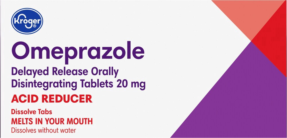 slide 2 of 6, Kroger Omeprazole Strawberry Flavor Acid Reducer Tablets 20Mg, 42 ct
