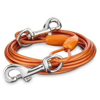 slide 1 of 1, You & Me Orange Medium Free to Flex Dog Tie-Out Cable, MED