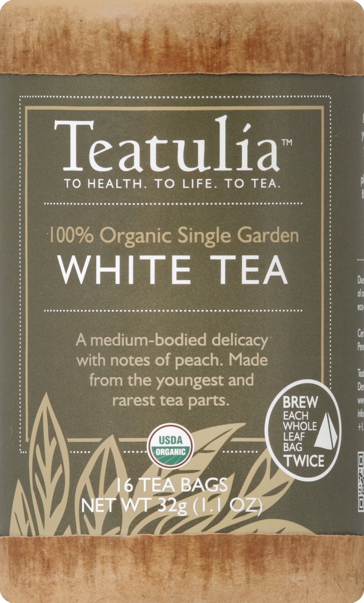 slide 1 of 3, Teatulia White Tea 16 ea, 16 ct