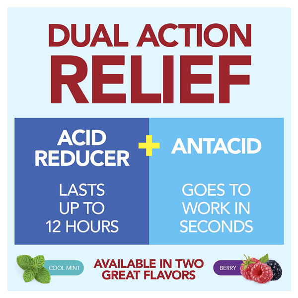 slide 28 of 29, Meijer Dual Action Complete Heartburn Relief Chewable Tablets, Berry, 50 ct