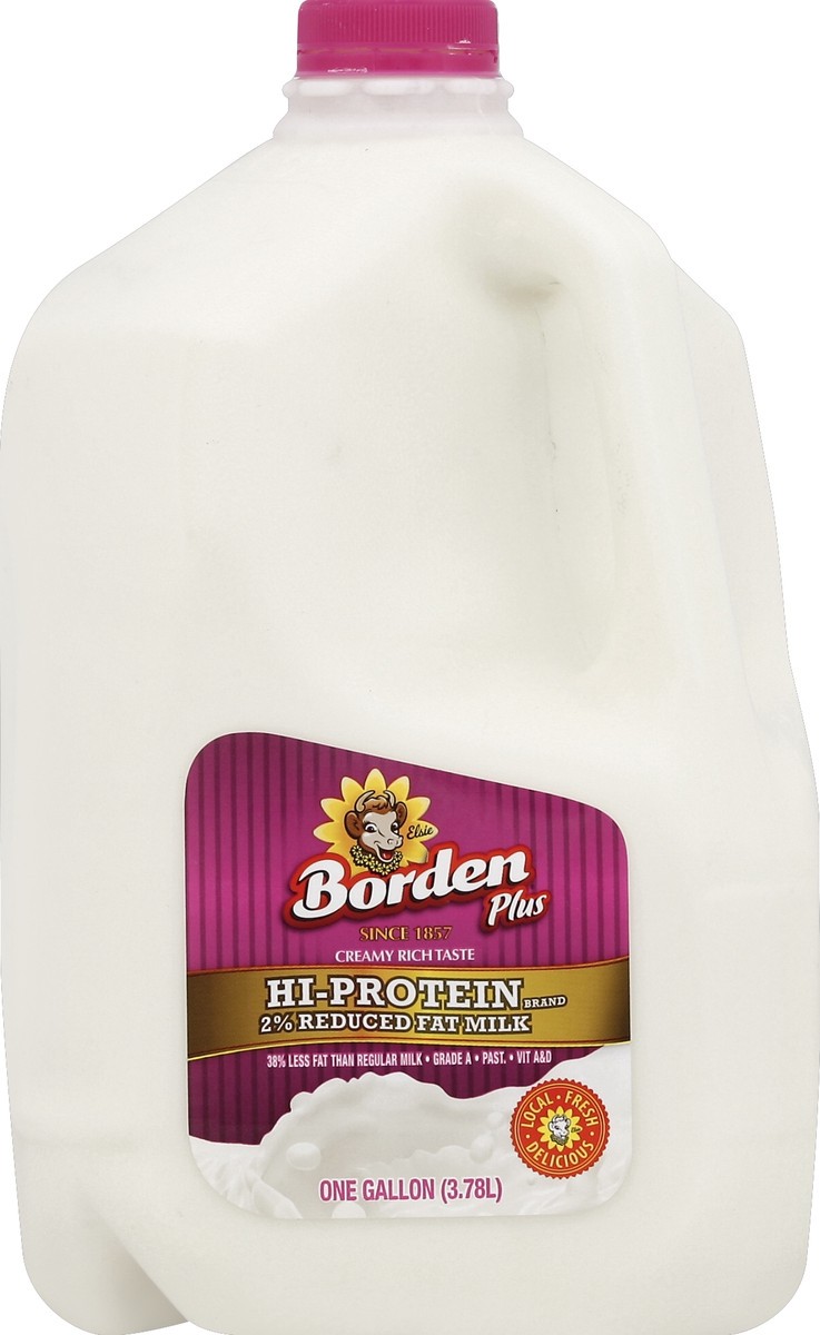 slide 1 of 4, Borden Hi-Protein 2% Reduced Fat Milk, 1 gal