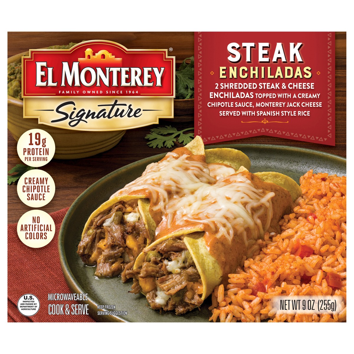 slide 10 of 12, El Monterey Signature Entrée Steak Enchilada, 9 oz (Frozen), 9 oz