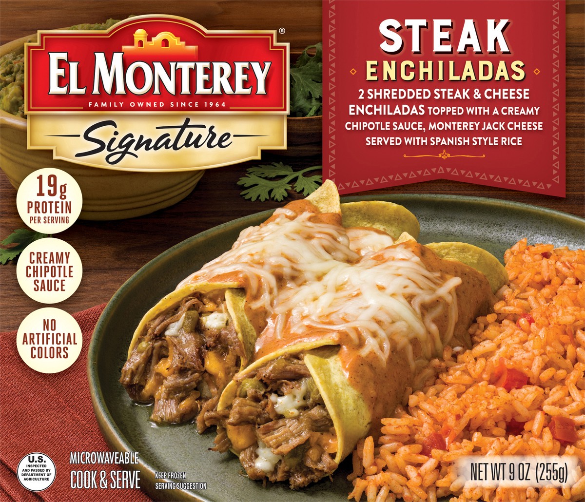 slide 3 of 12, El Monterey Signature Entrée Steak Enchilada, 9 oz (Frozen), 9 oz